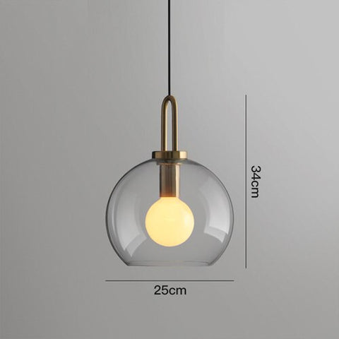 Image of Postmodern ins Pendant Lights Luxury Restaurant Lamps Nordic Bar Bedroom Bedside Glass Ball Single Hanging Lamp-FrenzyAfricanFashion.com