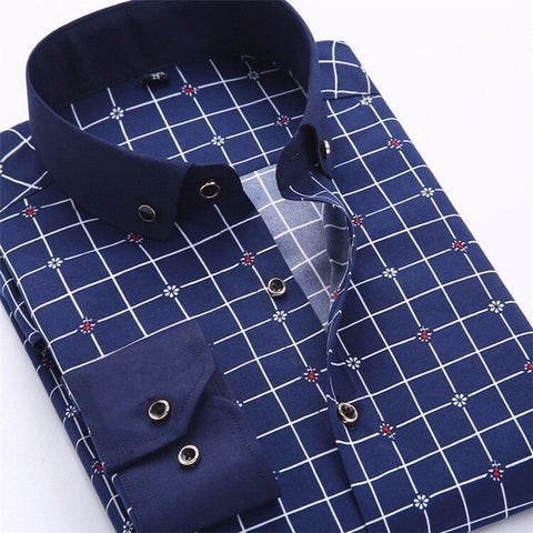 Image of Jenkins Dress Shirt Long Sleeve Slim Fit Button Down Collar Business Shirts-FrenzyAfricanFashion.com