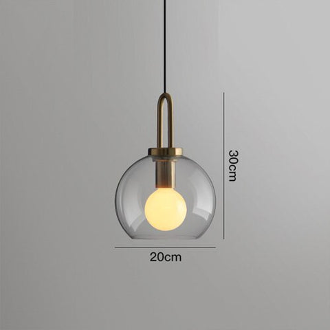 Image of Postmodern ins Pendant Lights Luxury Restaurant Lamps Nordic Bar Bedroom Bedside Glass Ball Single Hanging Lamp-FrenzyAfricanFashion.com