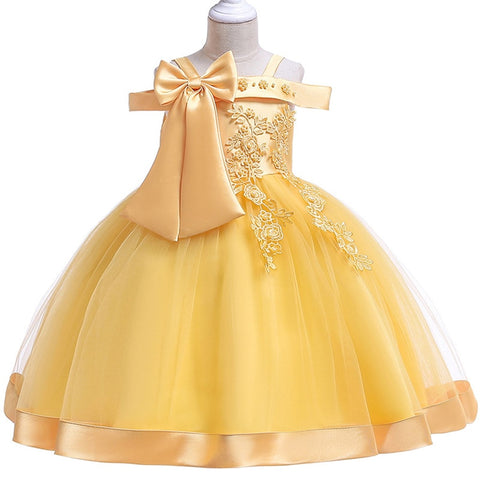 Image of Dellina Cute Flower Girl Dress Short Sleeves Princess Party Birthday-FrenzyAfricanFashion.com