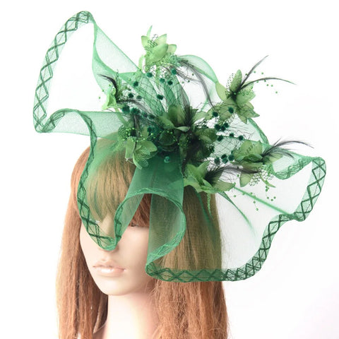 Image of Women Elegant Big Headwear Wedding Fascinators Flower Hat-FrenzyAfricanFashion.com