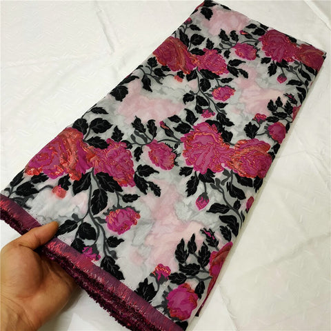 Image of Fabric Lace Nigerian French Tulle Lace Brocade Lace Fabric for Wedding Party Dress-FrenzyAfricanFashion.com