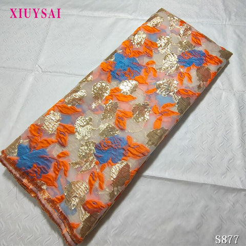 Image of Fabric Lace Nigerian French Tulle Lace Brocade Lace Fabric for Wedding Party Dress-FrenzyAfricanFashion.com