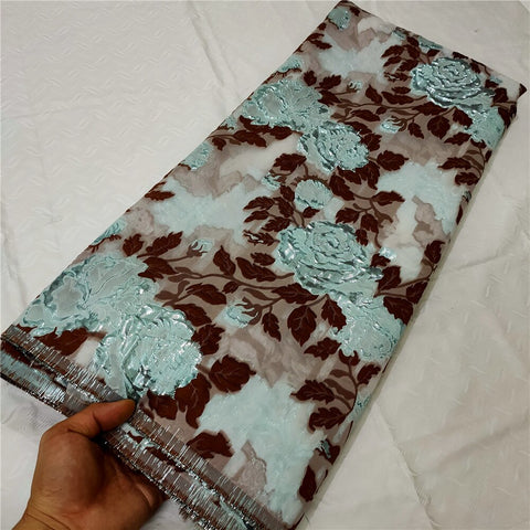 Image of Fabric Lace Nigerian French Tulle Lace Brocade Lace Fabric for Wedding Party Dress-FrenzyAfricanFashion.com