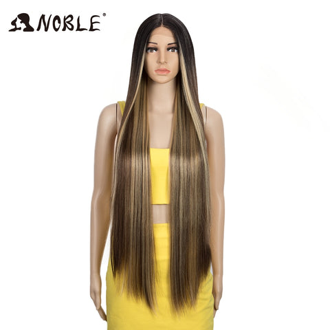Image of Noble Synthetic Lace Front Wigs For Women 38 Inch Straight Wig Lace Wig Ombre Blonde Lace Wigs Cosplay Straight Lace Front Wig-FrenzyAfricanFashion.com