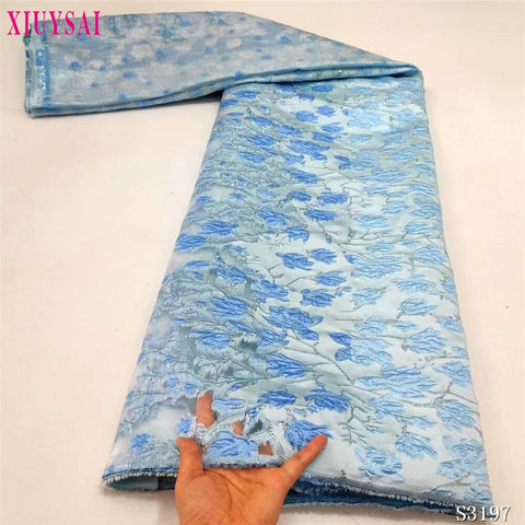 Image of Fabric Lace Nigerian French Tulle Lace Brocade Lace Fabric for Wedding Party Dress-FrenzyAfricanFashion.com