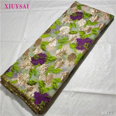 Image of Fabric Lace Nigerian French Tulle Lace Brocade Lace Fabric for Wedding Party Dress-FrenzyAfricanFashion.com