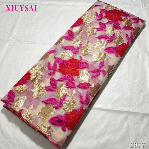 Image of Fabric Lace Nigerian French Tulle Lace Brocade Lace Fabric for Wedding Party Dress-FrenzyAfricanFashion.com