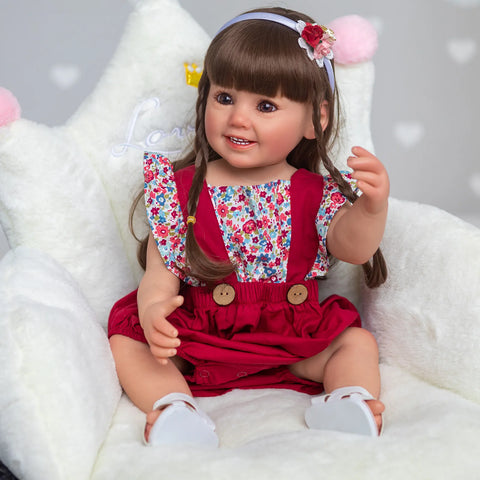 Image of NPK 55CM Full Soft Silicone Reborn Baby Girl Doll Cammi Smile Baby Soft Touch Hand Detailed Painting multiple Layers 3D Doll-FrenzyAfricanFashion.com