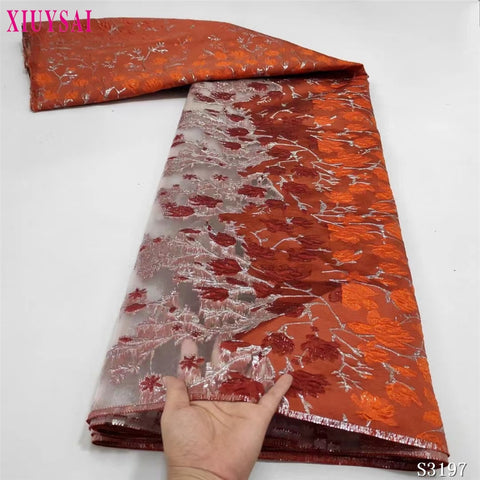 Image of Fabric Lace Nigerian French Tulle Lace Brocade Lace Fabric for Wedding Party Dress-FrenzyAfricanFashion.com