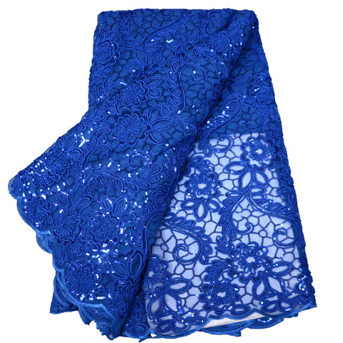 Image of 5 yards High quality African sequins lace fabric wedding Nigerian occasional-FrenzyAfricanFashion.com