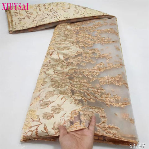 Image of Fabric Lace Nigerian French Tulle Lace Brocade Lace Fabric for Wedding Party Dress-FrenzyAfricanFashion.com
