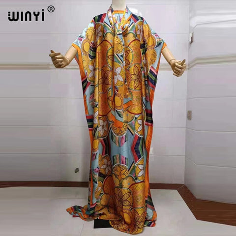 Image of Fancy Abaya Dress Women Print Bohemia Hijab Loose Muslim dress-FrenzyAfricanFashion.com