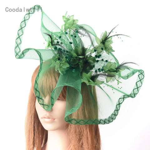 Image of Women Elegant Big Headwear Wedding Fascinators Flower Hat-FrenzyAfricanFashion.com