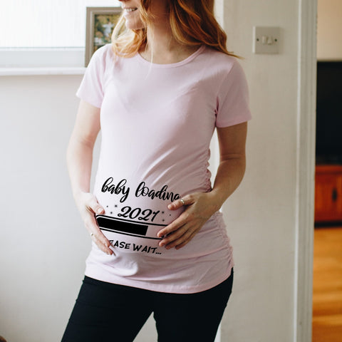 Image of Zipper Baby Loading Women Pregnant Funny T Shirt Girl Maternity Pregnancy Announcement Shirt New Mom Cloth-FrenzyAfricanFashion.com