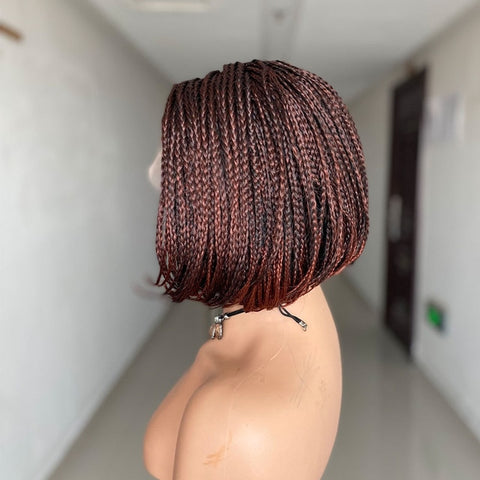 Image of Lace Frontal Short Bob Box Braided Side Parted Hair-FrenzyAfricanFashion.com