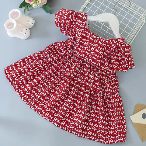 Image of Summer Toddler Dresses Baby Girl Clothes Cute Flowers Print Princess Dress-FrenzyAfricanFashion.com