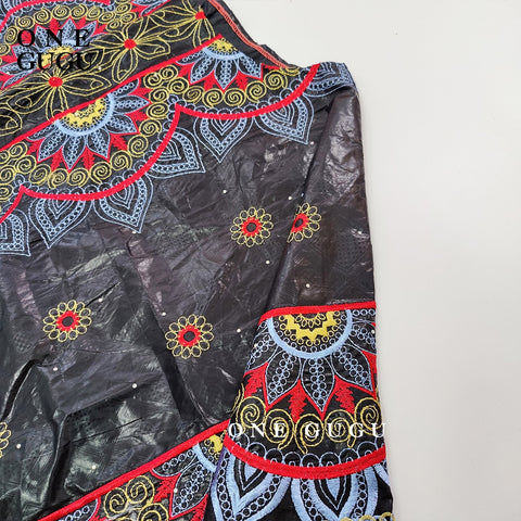 Image of Black Bazin Riche Lace Dress Women Wedding Party Gown Robe-FrenzyAfricanFashion.com