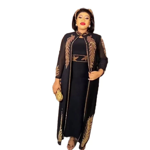 Image of Wedding Party Dresses Women African Long Sleeve Red Black Blue White Long Dress Suit Muslim Abaya-FrenzyAfricanFashion.com