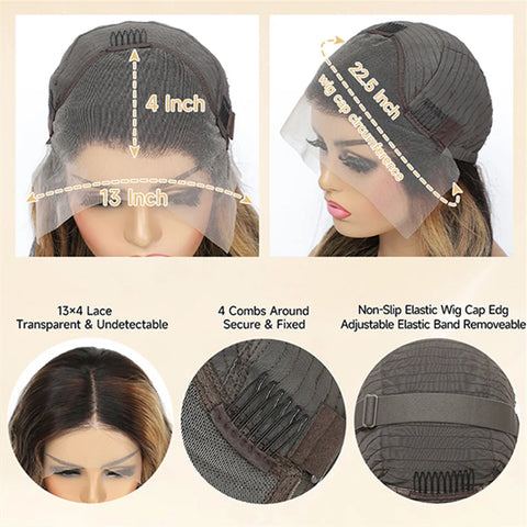 Image of Human Hair Bob Wig Short Bone Straight Bob Wig Lace Front-FrenzyAfricanFashion.com