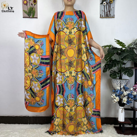 Image of Turkey Abaya Loose Silk Oversize Women Clothing-FrenzyAfricanFashion.com