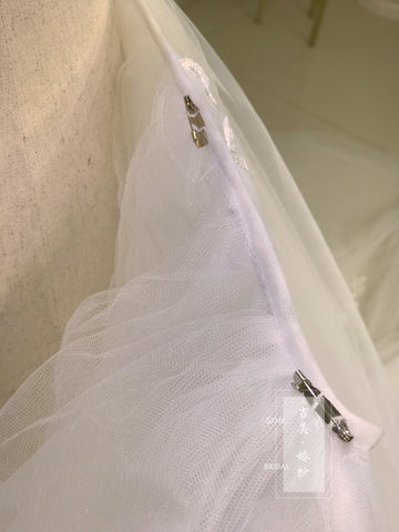 Image of Shirlis 4 Layers Detachable Wedding Lace Train Only.-FrenzyAfricanFashion.com