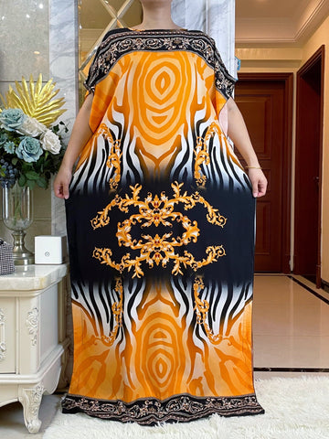 Image of African Dress With Big Scarf Short Sleeve-FrenzyAfricanFashion.com