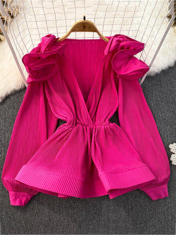 Image of Women Elegant Long Sleeve Shirt-FrenzyAfricanFashion.com