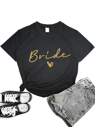 Image of Women Team Bride Bachelorette Party Shower Hen Party Bridesmaid T-Shirt 2022 Girls Wedding Female Tops Tees-FrenzyAfricanFashion.com