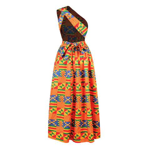Image of african printing plus size polyester long dress-FrenzyAfricanFashion.com