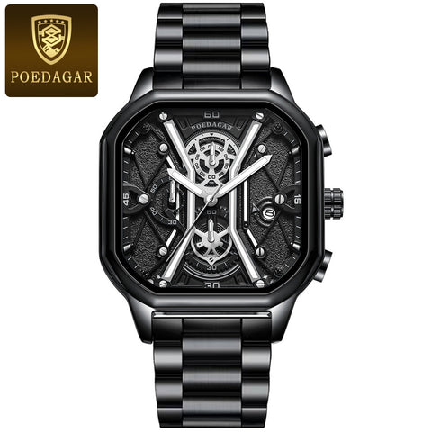 Image of BeniSap Fashion Men Wristwatches Luxury Chronograph Luminous Waterproof Date Man Watch Square-FrenzyAfricanFashion.com