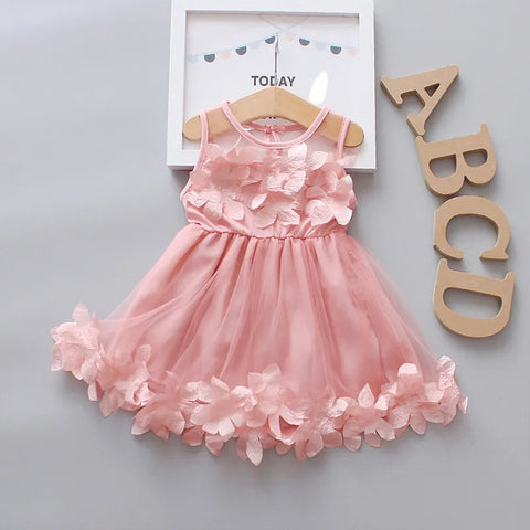 Image of Flower Baby Girl Party Dresses Summer Children Clothes Birthday Princess-FrenzyAfricanFashion.com