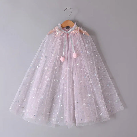Image of Girls Little Mermaid Cloak Children Cloak Kids Shiny Bright Party Costume Girl Dress up-FrenzyAfricanFashion.com