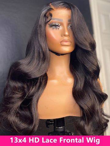 Image of Lace Front Wig 13x4 HD Transparent Lace Frontal Human Hair Wigs-FrenzyAfricanFashion.com