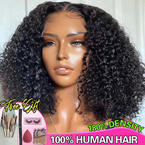 Image of Human Hair Wigs For Women Glueless Body Wave 4x4 Short Bob Wig Lace Closure Wig Peruvian Virgin Wavy Human Hair Wig PrePlucked-FrenzyAfricanFashion.com