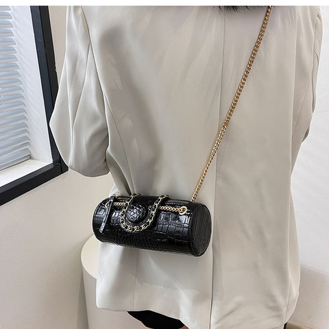 Image of Tote Barrel PU Leather Women Handbag Shoulder Messenger Bag-FrenzyAfricanFashion.com