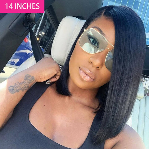 Image of Side Part Bob Wigs Bone Straight Human Hair-FrenzyAfricanFashion.com