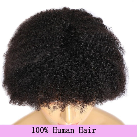 Image of Mongolian Afro Kinky Curly Human Hair Wigs Short Pixie Curl-FrenzyAfricanFashion.com