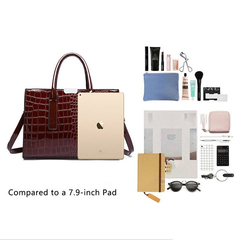 Image of Crocodile Print Women Handbags Purse Tote Bags Adjustable Strap Top Handle Bag Large Capacity Crossbody Bags-FrenzyAfricanFashion.com