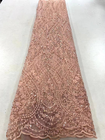 Image of Luxury Handmade Beads Embroidery French Tulle Lace Fabric-FrenzyAfricanFashion.com
