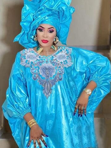 Image of Bazin Riche Dress Prom Party Boubou Gown-FrenzyAfricanFashion.com