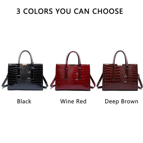 Image of Crocodile Print Women Handbags Purse Tote Bags Adjustable Strap Top Handle Bag Large Capacity Crossbody Bags-FrenzyAfricanFashion.com
