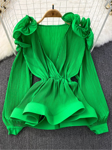 Image of Women Elegant Long Sleeve Shirt-FrenzyAfricanFashion.com