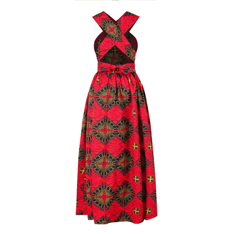 Image of african printing plus size polyester long dress-FrenzyAfricanFashion.com