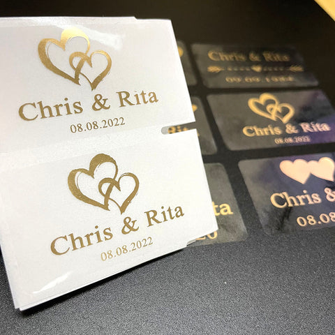 Image of Custom Transparent Labels, Wedding Labels-FrenzyAfricanFashion.com