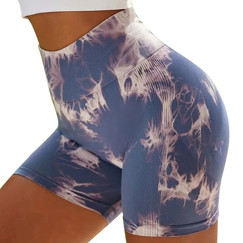Image of Tie dye Seamless Fitness Shorts Women-FrenzyAfricanFashion.com