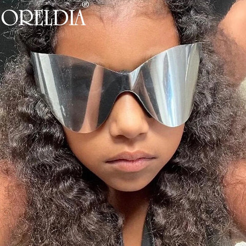 Image of New Oversoized Punk Rimless Sunglasses Women Men Luxury One Piece Sun Glasses Female Brand Designer Y2k Eyeglasses De Sol Oculos-FrenzyAfricanFashion.com