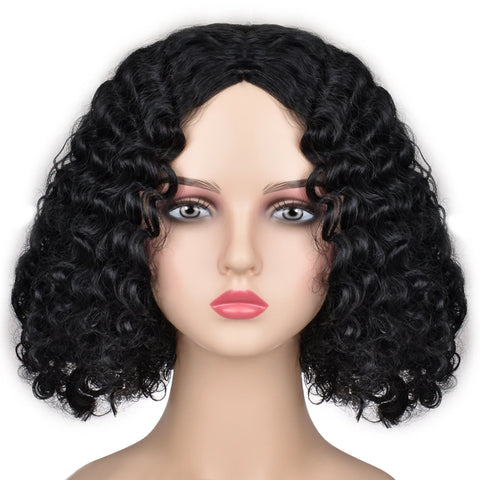 Image of Short Afro Curly Bob Synthesis Hair Wigs-FrenzyAfricanFashion.com