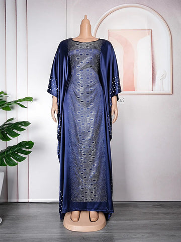 Image of African Dresses Satin Women Kaftan Maxi Abaya-FrenzyAfricanFashion.com