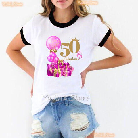 Image of Queen Makes 50 Look Fabulous Graphic Print Women Leopard Love Birthday Party Tshirt-FrenzyAfricanFashion.com